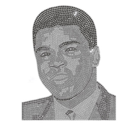 Boxing Champion Ali Iron on Rhinestone Transfer Decal