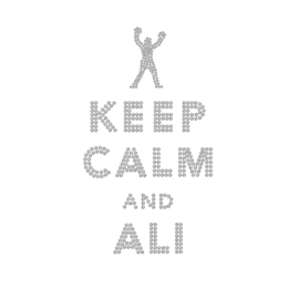 Keep Calm and Ali Iron on Rhinestone Transfer Motif