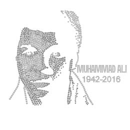 Customized Muhammad Ali 1942-2016 Iron on Rhinestone Transfer Decal