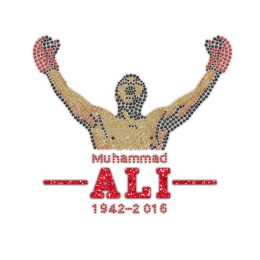 Boxing Champion Muhammad ALI 1942-2016 Rhinestone Glitter Iron On