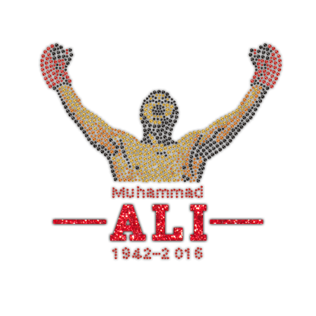 Boxing Champion Muhammad ALI 1942-2016 Rhinestone Glitter Iron On