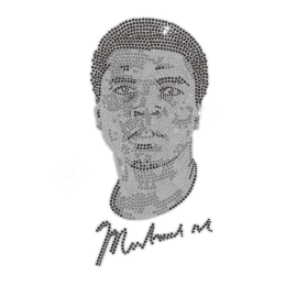 Wholesale Muhammad ALI Portrait Iron on Rhinestone Transfer Decal