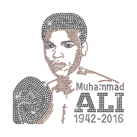 Personalized Portrait of Muhammad ALI Rhinestone Iron On