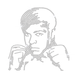 Crystal Portrait of Muhammad ALI Rhinestone Iron On