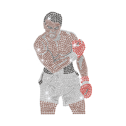 Boxing King Muhammad ALI Iron on Rhinestone Transfer