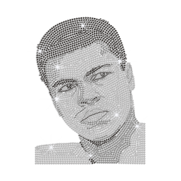 Crystal Portrait of Muhammad ALI Rhinestone Iron On