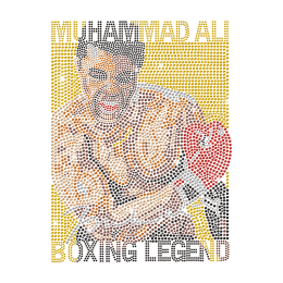 Boxing Legend Muhammad ALI Iron on Rhinestone Transfer Motif