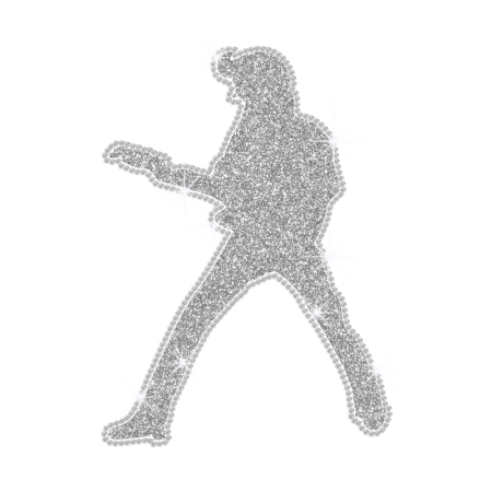 Glittering Elvis Presley Iron on Rhinestone Transfer Decal