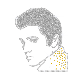 Glittering King of Rock N Roll Iron on Rhinestone Transfer Motif