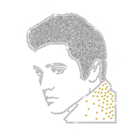 Glittering King of Rock N Roll Iron on Rhinestone Transfer Motif