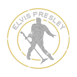 Glittering Elvis Presley Iron on Rhinestone Transfer Motif