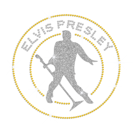 Glittering Elvis Presley Iron on Rhinestone Transfer Motif