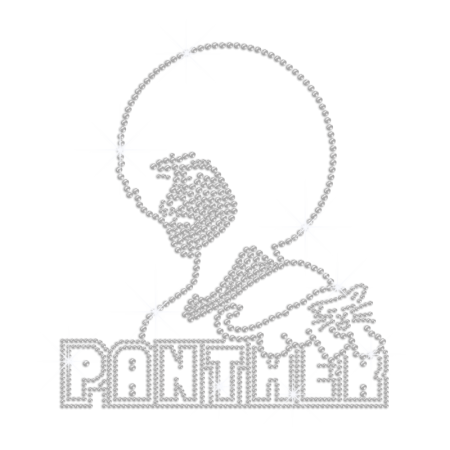 Crystal Panther Iron on Rhinestone Transfer Motif