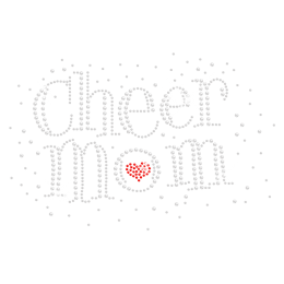 Glittering Cheer Mom Iron on Rhinestone Design