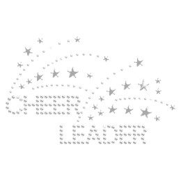 Shining Iron on Cheer Leader Rhinestone Bling Transfer