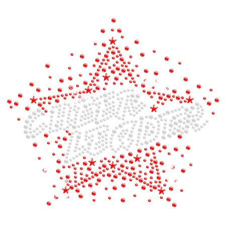 Rhinestone Cheer Leader Star Motif Transfer for t shirt