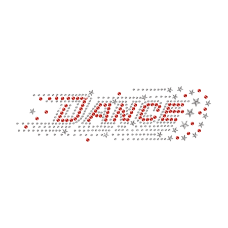 Hotfix Stone Red Dance with Bling Stars Pattern Transfer