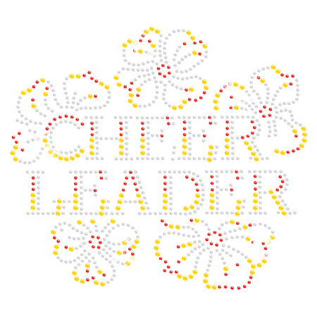 Floral Hotfix Bling Cheer Leader Rhinestone Transfer