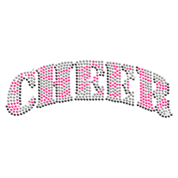 Light Pink n Crystal Cheer Rhinestone Iron ons for t shirt