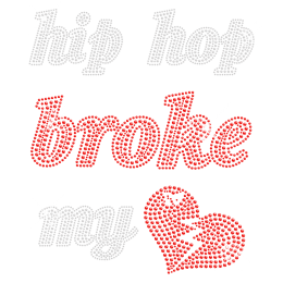 Hot fix Stone Hip Hop Break My Heart Rhinestone Transfer