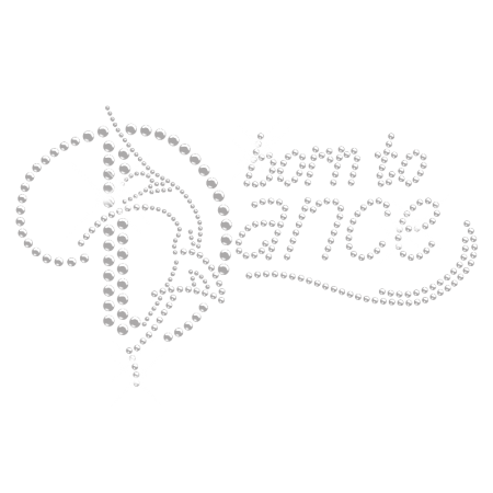 Custom Transfer Born to Dance Clear Iron on Rhinestone Pattern