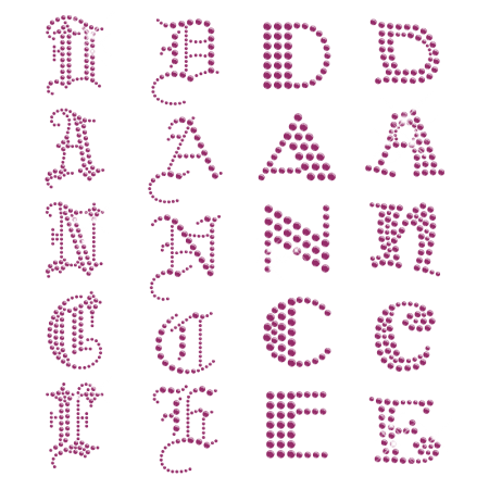 Hotfix Crystal Dance Lettering Transfer Rhinestone Design