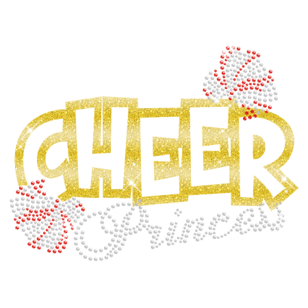 Hot fix Cheer Princess Glitter n Rhinestone Transfer