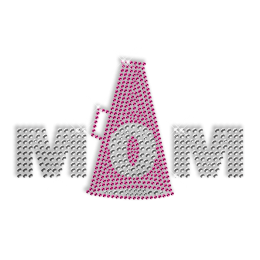 Bling Crystal Cheer Mom Megaphone Custom Iron on Design