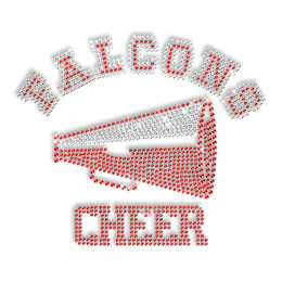 Rhinestone Cheer Megaphone Iron on Wholesale Transfer