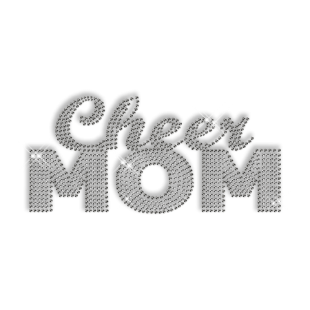 Custom Best Shinning Crystal Cheer Mom Diamante Iron on Transfer Design for Shirts