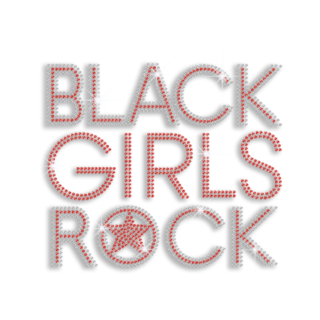 Sparkle Black Girls Rock Hot Fix Rhinestone Design