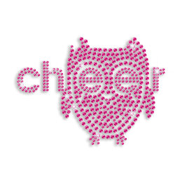 Rose Pink Cheer with Eagle Hot-fix Rhinestone Design