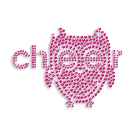 Rose Pink Cheer with Eagle Hot-fix Rhinestone Design