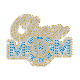 Bling Cheer Mom Rhinestone Iron On Transfer for T-Shirts