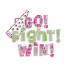 Go Fight Win Rhinestone Iron-on Design for Cheer