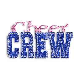 Beautiful Cheer Crew Rhinestone Glitter Iron on Transfer