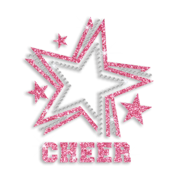 2015 Cute Pink Cheer Star Glitter Rhinestone Iron on Transfer Design