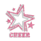 2015 Cute Pink Cheer Star Glitter Rhinestone Iron on Transfer Design