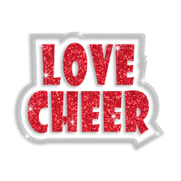 2015 Custom Love Cheer Rhinestone Glitter Iron on Transfer