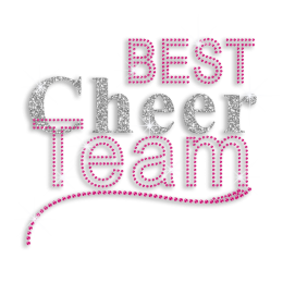 Best Cheer Team Rhinestud Glitter Iron on Transfer