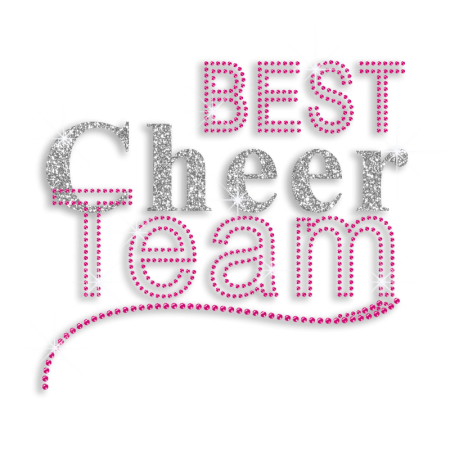 Best Cheer Team Rhinestud Glitter Iron on Transfer