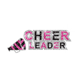 2015 Glitter Cheer Leader Horn Iron on Transfer