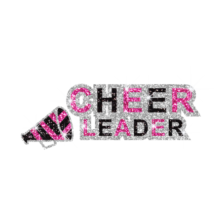 2015 Glitter Cheer Leader Horn Iron on Transfer