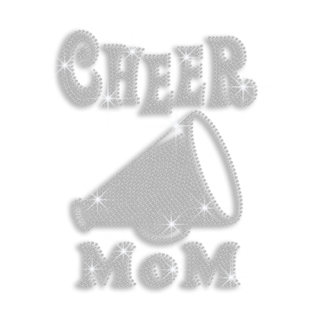 Trendy Crystal Cheer Mom Rhinestone Hot-fix Transfer