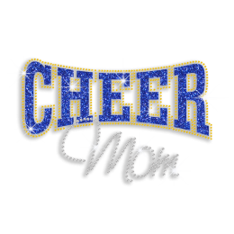 2015 Rhinestone Glitter Cheer Mom Hotfix Transfer Motif