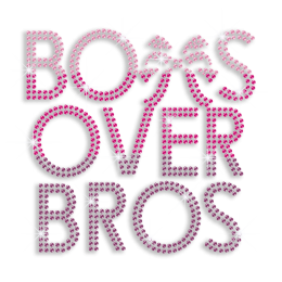 Bows Over Bros Cheer Rhinestone Iron on Transfer Motif