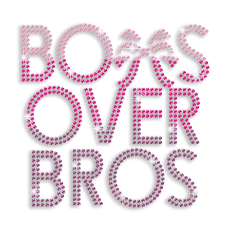 Bows Over Bros Cheer Rhinestone Iron on Transfer Motif