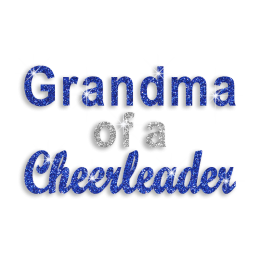 Royal Blue Grandma of a Cheerleader Iron on Glitter Transfer