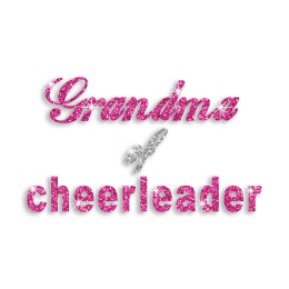 Pink Grandma of a Cheerleader Iron on Glitter Transfer