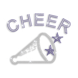 Custom Cheer Trumpet Rhinestone Hotfix Transfer Design